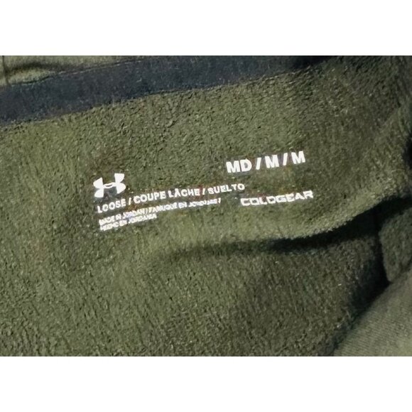 Under Armour Mens Coldgear Loose Fit Green Hoodie Sweatshirt Sz Medium Polyester - Picture 4 of 7